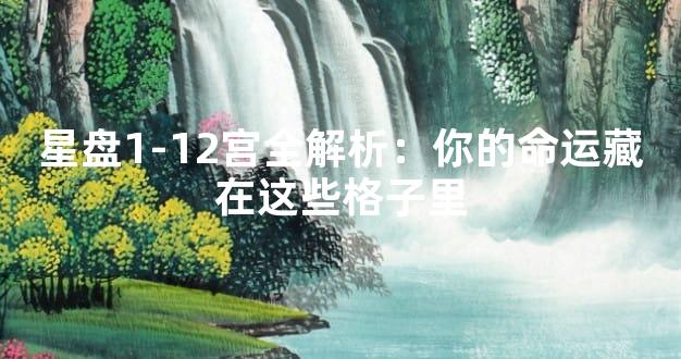 星盘1-12宫全解析：你的命运藏在这些格子里