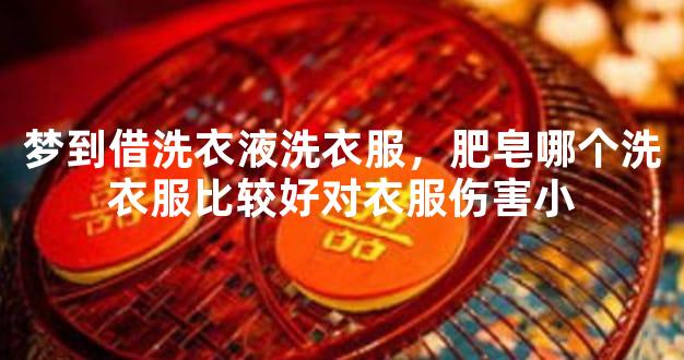 梦到借洗衣液洗衣服，肥皂哪个洗衣服比较好对衣服伤害小