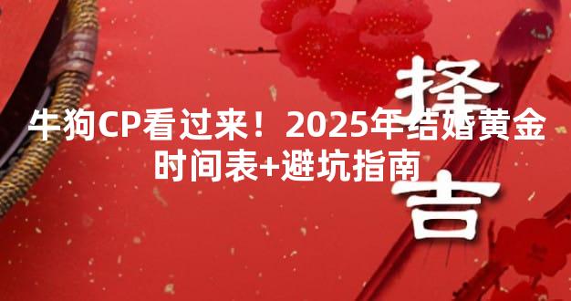 牛狗CP看过来！2025年结婚黄金时间表+避坑指南