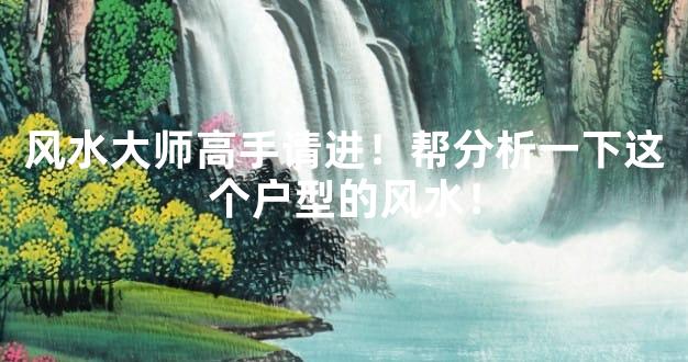 风水大师高手请进！帮分析一下这个户型的风水！