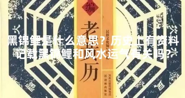 黑锦鲤是什么意思？历史上有资料记载黑锦鲤和风水运气有关吗？